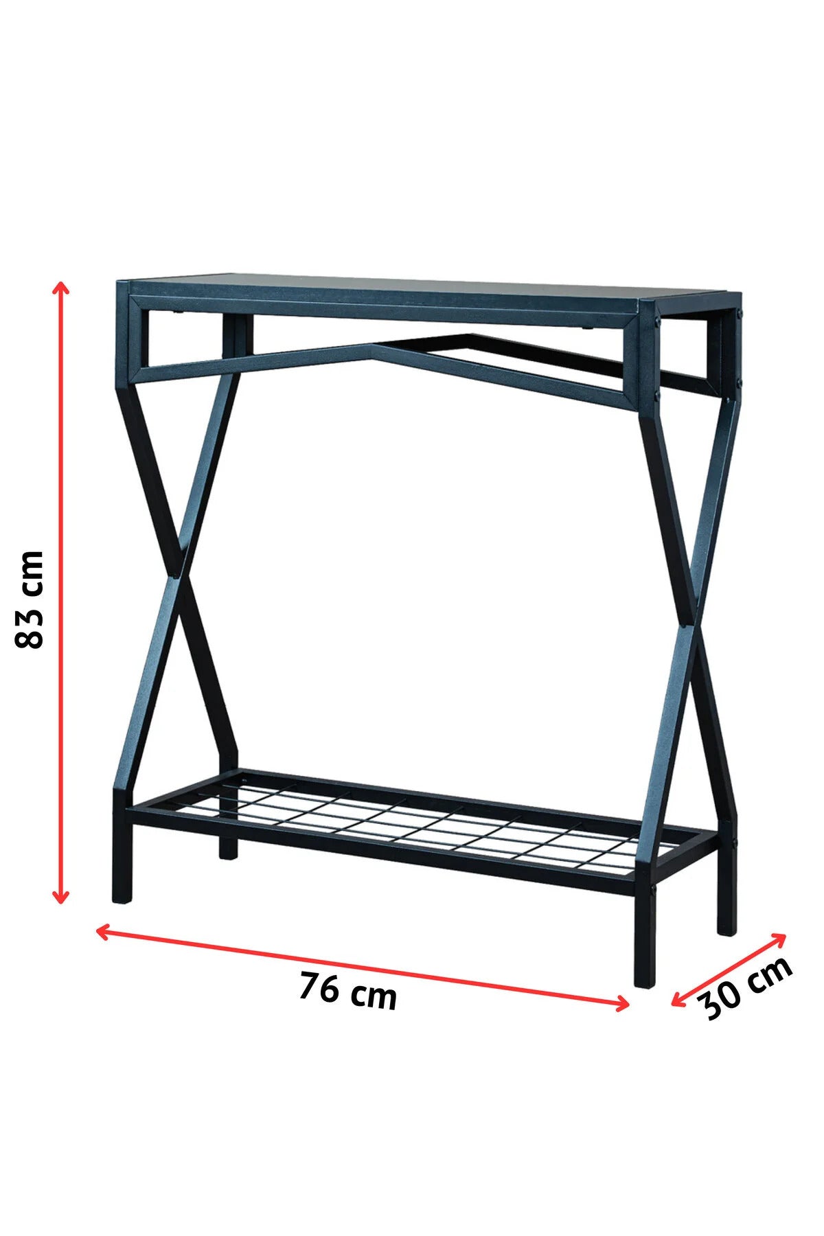 Sidebord, sort / metal