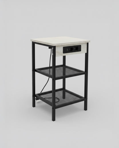 Sidebord/Natbord med stikkontakt