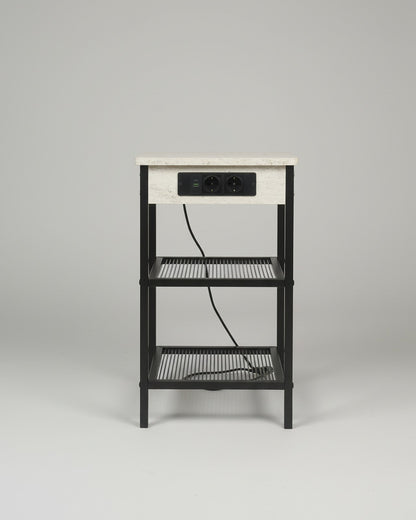 Sidebord/Natbord med stikkontakt