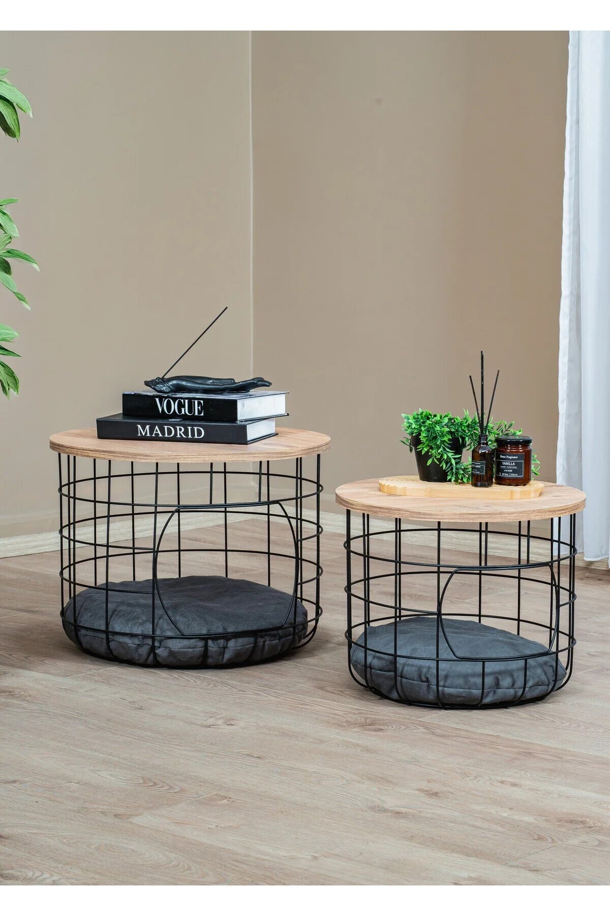 2 stk Sofabord med kattekurv