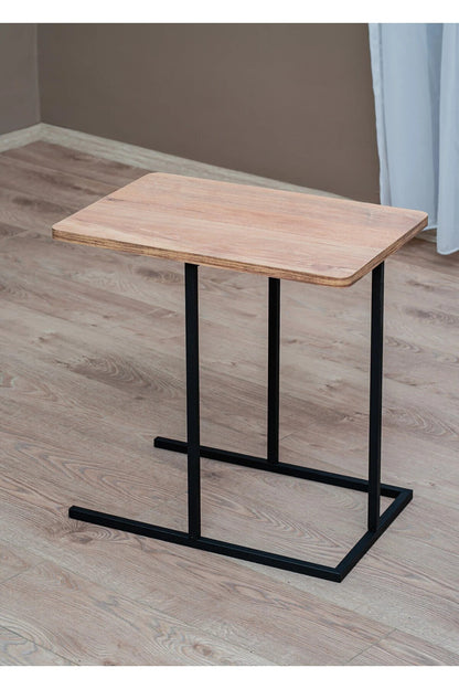 Sidebord, sort / egetræsmønstret