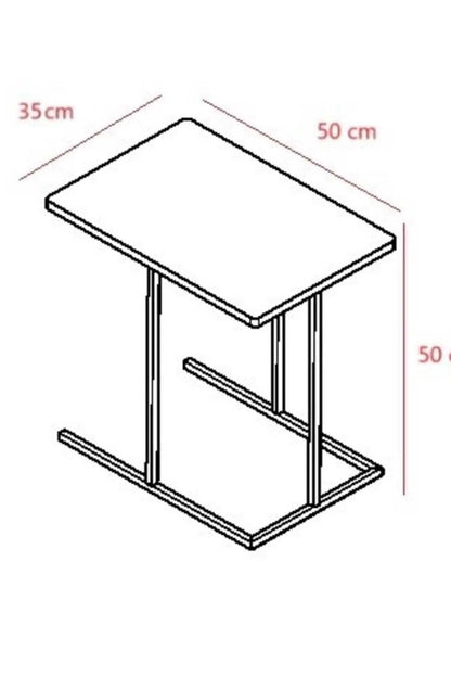 Sidebord, sort / egetræsmønstret